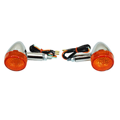 VICMA CUSTOM UNIVERSAL CHROME BULB TURN SIGNAL (PAIR)