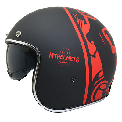 CASQUE JET MT LE MANS 2 SV DIVENIRE NOIR-ROUGE MAT    XS