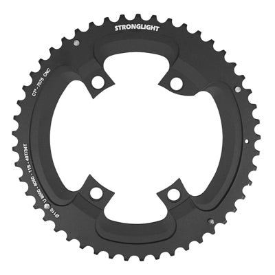 ROAD CHAINRING 4BRA D.110 FOR SHIMANO ULTEGRA R8000 - R8050 STRONGLIGHT 49TTS OUTER BLACK CT2 11V. (FOR 34TTS CHAINRING)