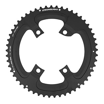 ROAD CHAINRING 4BRA D.110 FOR SHIMANO ULTEGRA R8000 - R8050 STRONGLIGHT 53TTS OUTER BLACK CT2 11V. (FOR 39TTS CHAINRING)