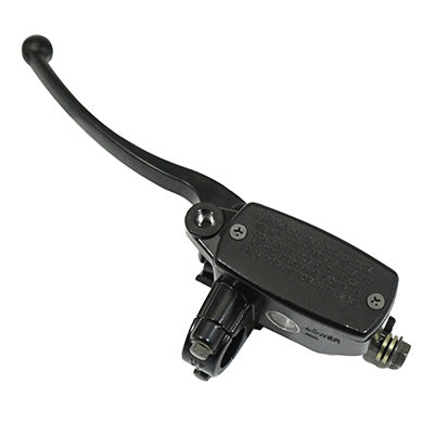 UNIVERSAL REAR MOTORCYCLE BRAKE MASTER CYLINDER WITH RETRO THREAD DIAM 10mm BLACK LEFT -P2R-