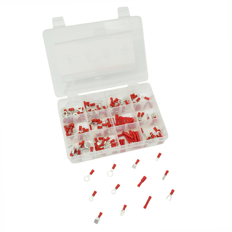 RED UNIVERSAL PRE-INSULATED ELECTRICAL TERMINAL FOR WIRE SECTION 0.5 to 1.5 mm² (ASSORTMENT) (BOX OF 165 PIECES) -P2R-