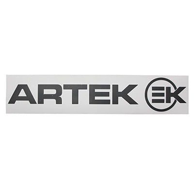 AUTOCOLLANT-STICKER ARTEK NOIR PREDECOUPE (PLANCHE 390mm x 90mm AVEC 1 ARTEK et 1 EK) HAUTE QUALITE