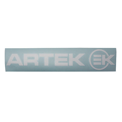 AUTOCOLLANT-STICKER ARTEK BLANC PREDECOUPE (PLANCHE 390mm x 90mm AVEC 1 ARTEK et 1 EK) HAUTE QUALITE