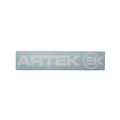 AUTOCOLLANT-STICKER ARTEK BLANC PREDECOUPE (PLANCHE 280mm x 60mm AVEC 1 ARTEK Et 1 EK) HAUTE QUALITE