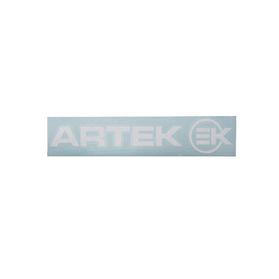 AUTOCOLLANT-STICKER ARTEK BLANC PREDECOUPE (PLANCHE 215mm x 45mm AVEC 1 ARTEK et 1 EK)  HAUTE QUALITE