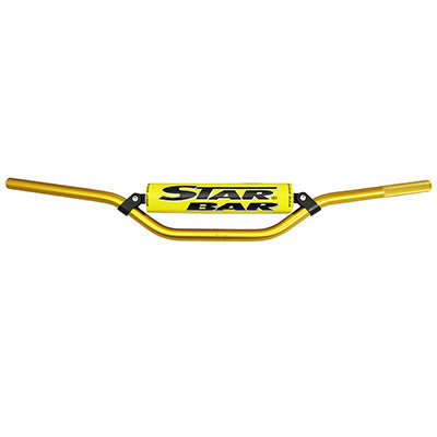 GUIDON MOTO CROSS STAR BAR  MX-ENDURO ALU 2014 T6 DIAM 22,2mm L800mm H86mm OR AVEC BARRE DE RENFORT