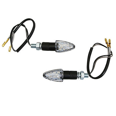 MOTORFIETS INDICATOR AVOC MINI NAGO 8 LEDS TRANSPARANT ABS BASIS-ZWART (L 55mm - H 20mm - L 23mm) (CE GOEDGEKEURD) (PAAR)