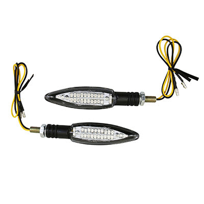 SEQUENTIËLE MOTORFIETSINDICATOR AVOC SAGATA 24 LEDS TRANSPARANT ABS BASIS-ZWART (L 103 mm - H 25 mm - L 26 mm) (CE GOEDGEKEURD) (PAAR)