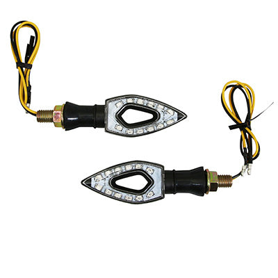 SEQUENTIAL INDICATOR MOTORCYCLE AVOC SAKURA 12 LEDS ABS BASE TRANSPARENT-BLACK (L 85mm - H 30mm - W 16mm) (CE APPROVED) (PAIR)