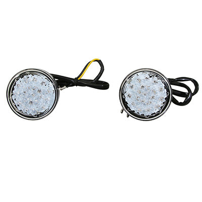 MOTORFIETS LED INDICATOR AVOC MINO BASE ABS TRANSPARANT-ZWART (DIAM 59mm) (CE GOEDGEKEURD) (PAAR)