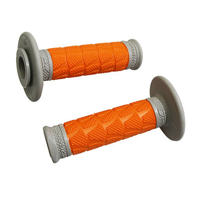 REVETEMENT POIGNEE PROGRIP MOTO OFF ROAD 783 DOUBLE DENSITE BASE GRIS-ORANGE CLOSED END 115mm (CROSS-MX) (PAIRE)