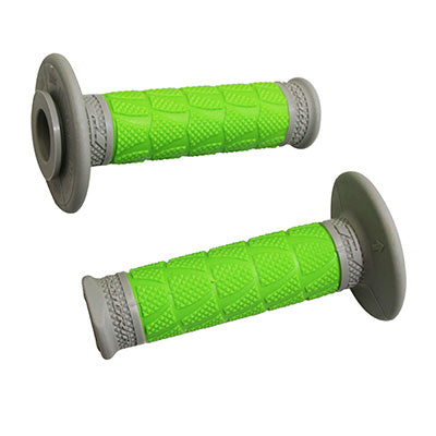 REVETEMENT POIGNEE PROGRIP MOTO OFF ROAD 783 DOUBLE DENSITE BASE GRIS-VERT CLOSED END 115mm (CROSS-MX) (PAIRE)