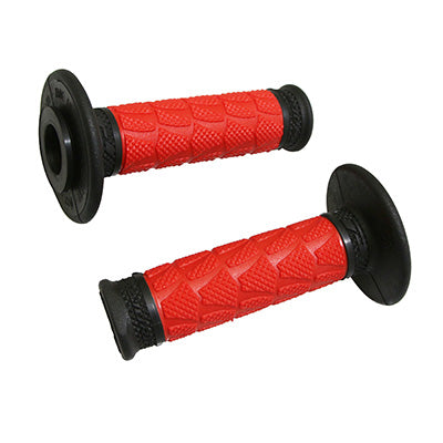 PROGRIP MOTO OFF ROAD 783 GRIP MET DUBBELE DICHTHEID BEDEKEND ZWART-ROOD BASIS GESLOTEN EINDE 115 mm (CROSS-MX) (PAAR)