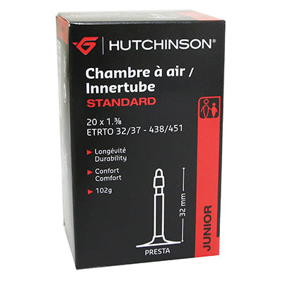 BICYCLE AIR TUBE 20 x 1 3-8 HUTCHINSON PRESTA VALVE 32mm 102g