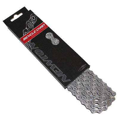 9 SPEED BICYCLE CHAIN. ROAD-MTB NEWTON GREY 114 LINKS (SHIMANO-CAMPAGNOLO-SRAM COMPATIBLE)