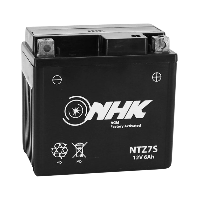 BATTERIE 12V  6 Ah NTZ7S NHK FA SANS ENTRETIEN PRETE A L'EMPLOI (Lg113xL70xH105mm) (ACTIVEE EN USINE - QUALITE PREMIUM - EQUIVALENT YTZ7S - SLA - GEL)