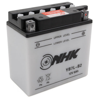 BATTERIE 12V  8 Ah NB7L-B2 NHK CONVENTIONNELLE AVEC ENTRETIEN (Lg135xL75xH133mm) (QUALITE PREMIUM - EQUIVALENT YB7L-B2)