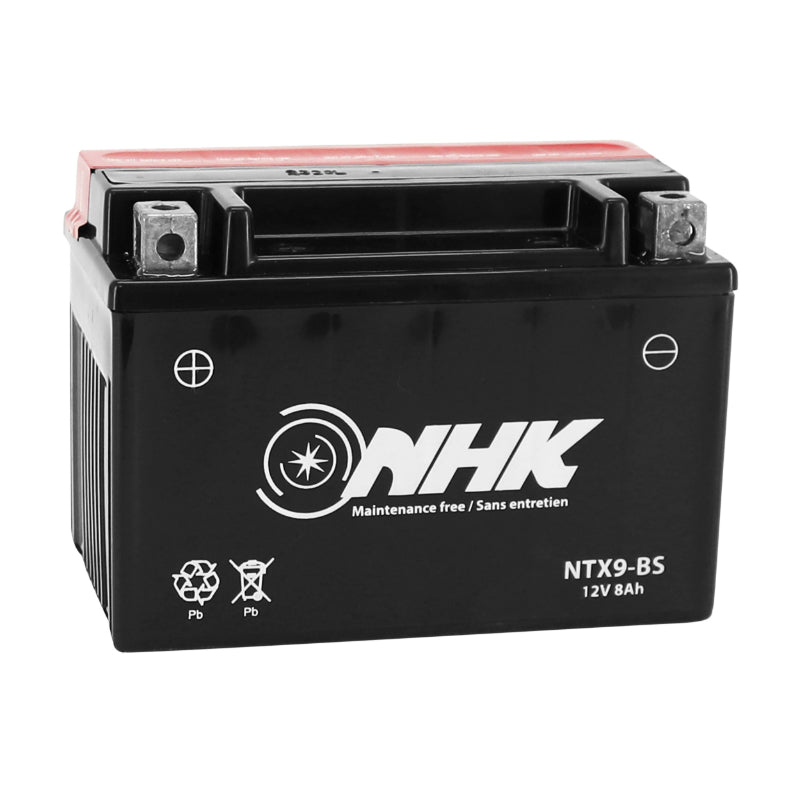 BATTERIE 12V  8 Ah NTX9-BS NHK MF SANS ENTRETIEN LIVREE AVEC PACK ACIDE (Lg151xL88xH107mm) (QUALITE PREMIUM - EQUIVALENT YTX9-BS)