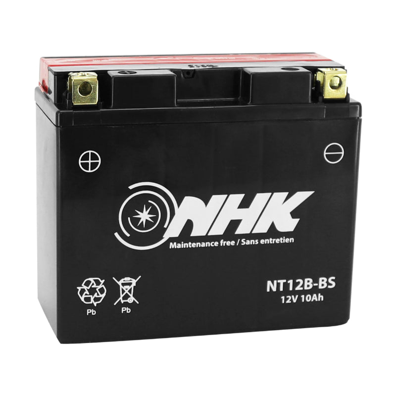 BATTERIE 12V 10 Ah NT12B-BS NHK MF SANS ENTRETIEN LIVREE AVEC PACK ACIDE (Lg151xL70xH130mm) (QUALITE PREMIUM - EQUIVALENT YT12B-BS)