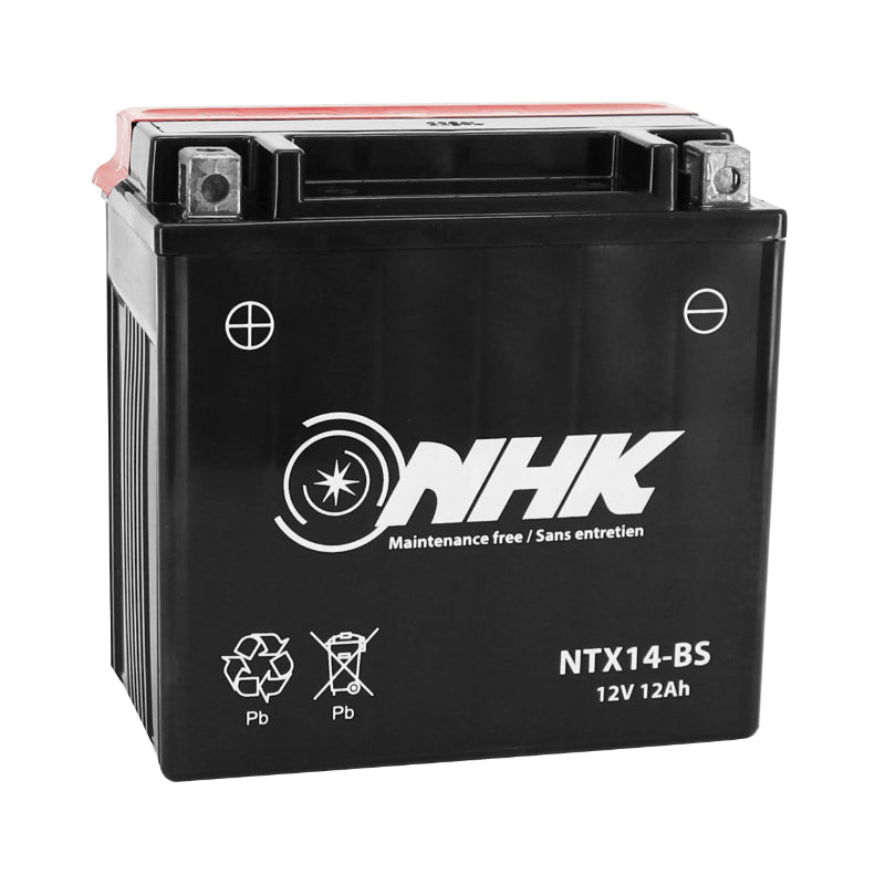 12V 12 Ah NTX14-BS NHK MF MAINTENANCE-FREE BATTERY DELIVERED WITH ACID PACK (Lg151xW87xH147mm) (PREMIUM QUALITY - EQUIVALENT YTX14-BS)