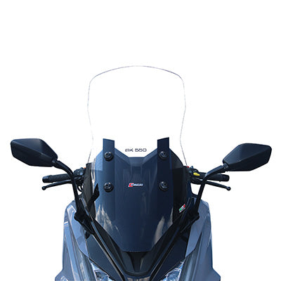 PARE-BRISE-SAUTE VENT MAXISCOOTER POUR KYMCO 550 AK 2017+ TRANSPARENT (H 830mm - L 380mm)  -FACO-