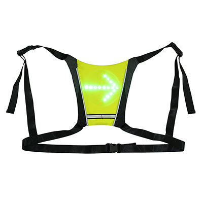 VESTE-GILET-BAUDRIER SECURITE AVEC SIGNALISATION INTEGREE 48 LEDS AVEC INDICATEUR DIRECTION ET TELECOMMANDE CINTRE SANS FIL (H20xL20cm)  RECHARGEABLE USB