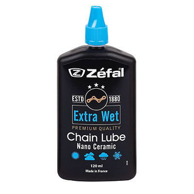 ZEFAL EXTRA WET ALL CONDITIONS BICYCLE CHAIN ​​LUBRICANT (120ml CAN) - EXCEPTIONAL DURABILITY CERAMIC BASED -