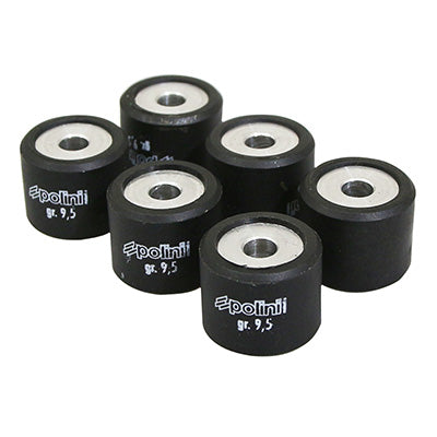 POLINI MAXISCOOTER ROLLER ROLLER 20x17 9.5g HI SPEED FOR PEUGEOT 125 SATELIS- SUZUKI 125 BURGMAN- APRILIA 125 LEONARDO- KYMCO 125 PEOPLE (SET OF 6) (242.171)