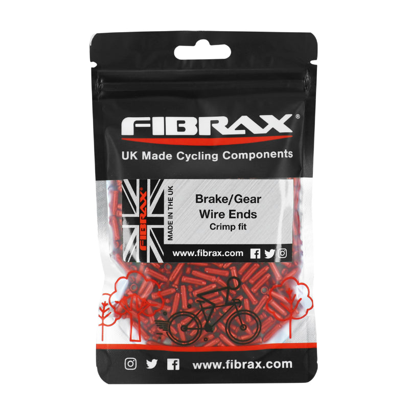 FIBRAX 1.5-1.8mm RED DERAILLEUR-BRAKE CABLE END CAP (BAG OF 500)