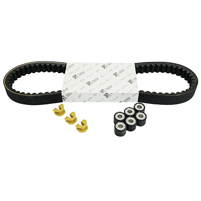 TRANSMISSION KIT (BELT, ROLLERS, GUIDES) ORIGINAL PIAGGIO 125 FLY 2006+, LIBERTY 2006+2015 ET4 1998+2005, VESPA LX 2006+09, VESPA-S 2007+-APRILIA 125 SR MOTARD, SPORT CITY-ONE -1R000432-