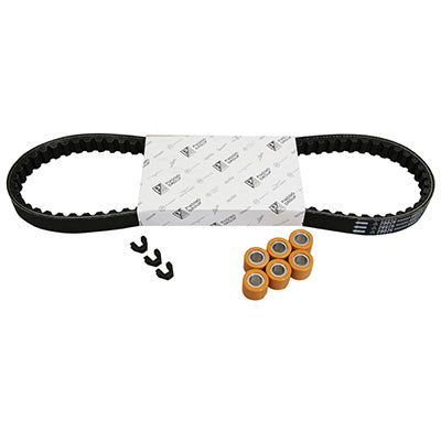 KIT TRANSMISSION (COURROIE, GALETS, GUIDES) ORIGINE PIAGGIO 50 LIBERTY 4T 1998+2005-APRILIA 50 SCARABEO 4T 2V 2002+2009, SCARABEO 4T 4V 2010+  -1R000445-