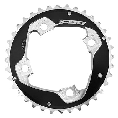 4BRA D.96 MTB CHAINRING FOR FSA ORIGIN 36T EXTERIOR 2x10V. BLACK ALUMINUM (FOR 24T)