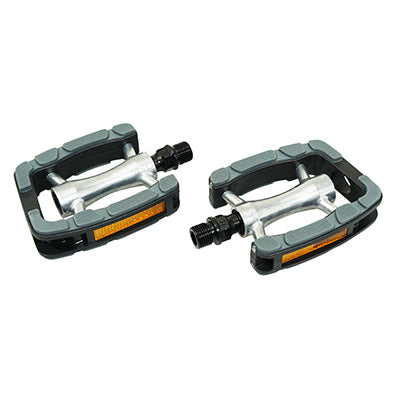 CITY PEDAL PREMIUM BEARING NEWTON ALU SILVER-BLACK 9-16" (PAIR ON CARD)