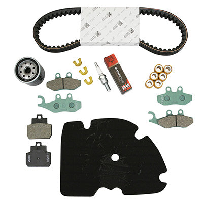 KIT ENTRETIEN MAXISCOOTER ORIGINE PIAGGIO 125 X-EVO 2007+2016 (AVEC GUIDES VARIATEURS) (PLAQUETTE AR HENGTONG 647400)  -1R000383-