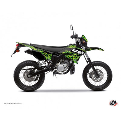 KIT DECO AUTOCOLLANT-STICKER 50 A BOITE PREDATOR NOIR-VERT POUR MBK 50 XLIMIT 2007+2011-YAMAHA 50 DT 2007+2011  -KUTVEK-