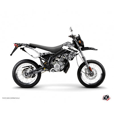 DECORATIVE KIT STICKER-50 WITH WHITE PREDATOR BOX FOR DERBI 50 XTREME, XRACE 2005+2009 -KUTVEK-