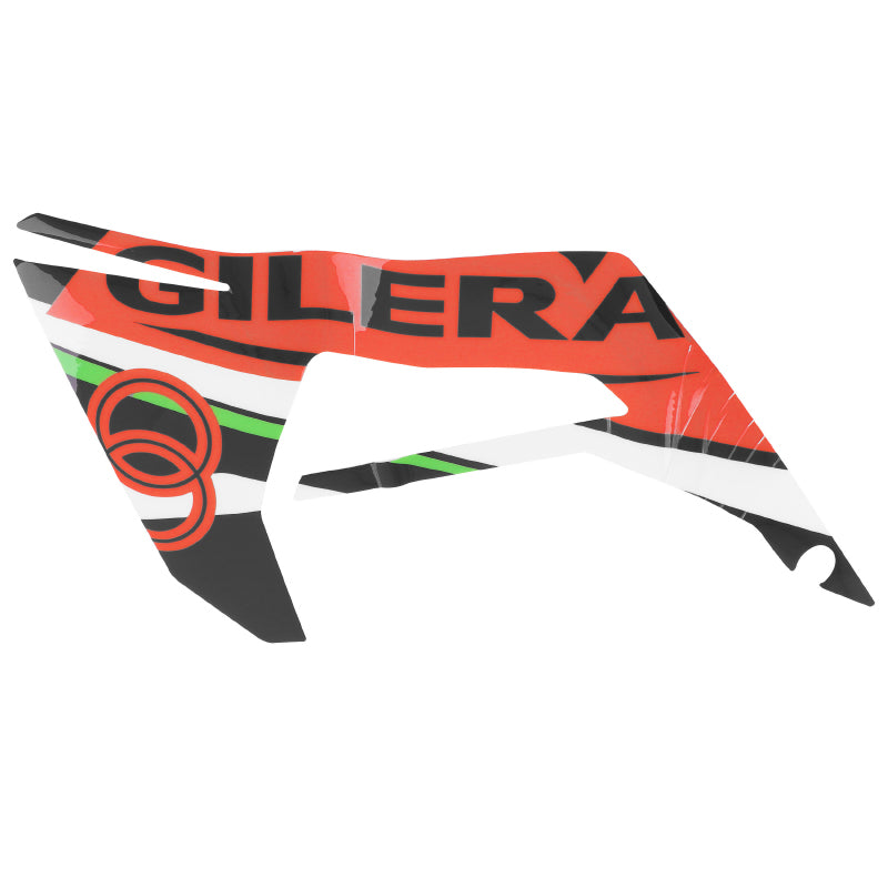 AUTOCOLLANT-STICKER-DECOR DE PHARE GAUCHE ORIGINE PIAGGIO 50 GILERA SMT-RCR 2018+ NOIR-ROUGE  -2H003072  -