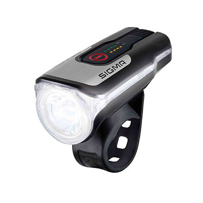 SIGMA AURA 80 LUX FRONT USB-FIETSVERLICHTING (4H AUTONOMIE STANDAARDMODUS, 6H MEDIUMMODUS EN 15H ECO-MODUS) ZWART - GOEDGEKEURD - PAST DE VERLICHTING AAN NAAR HELDERHEID