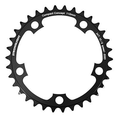 ROAD CHAINRING 5BRA D.110 STRONGLIGHT DURAL 34TTS BLACK INTERIOR TYPE SHIMANO 8-9V.