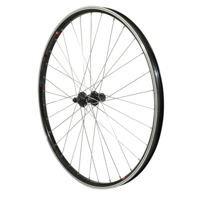 ROUE VTC PATIN BLOCAGE M840 KARGO - VAE - E-BIKE - LONGTAIL ARRIERE NOIR DOUBLE PAROI AVEC OEILLETS MOYEU 500 CASSETTE 10-9-8V (RENFORCE) RAYON ZING JANTE 25C 32 RAYONS