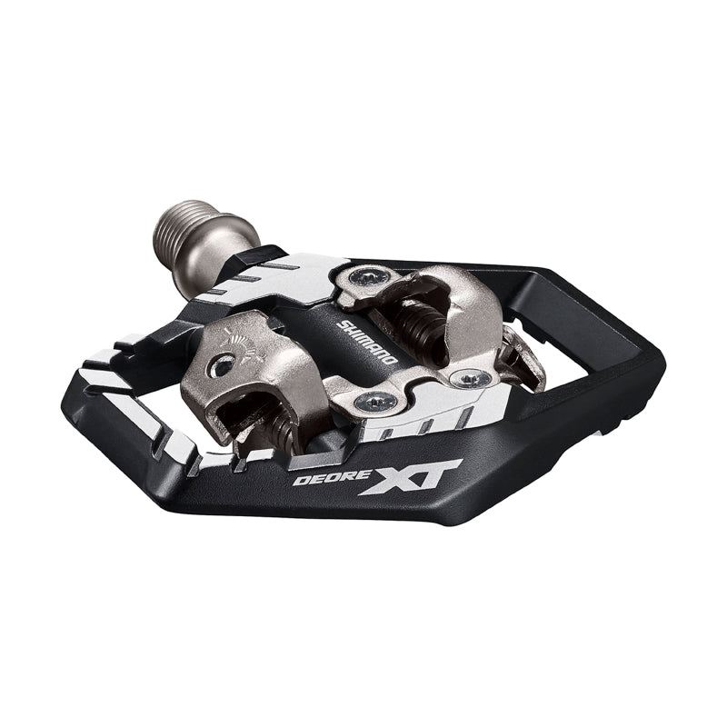 SHIMANO XT M8120 SPD GREY AUTOMATIC MTB PEDAL WITH CLEATS (PAIR) - WIDER SURFACE AREA