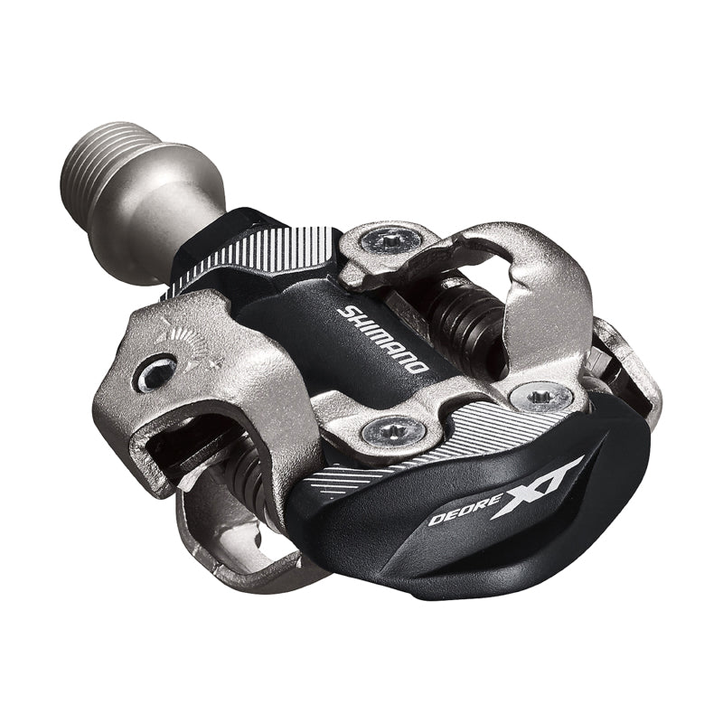 PEDALE VTT AUTOMATIQUE SHIMANO XT M8100 SPD GRISE AVEC CALES (PAIRE)