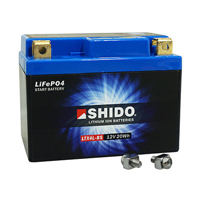 BATTERIE 12V  1,6 Ah LTX4L-BS SHIDO LITHIUM ION PRETE A L'EMPLOI (Lg113xL70xH85) REMPLACE YB4L-B-YB5L-B-YTX4L-B-YTX5L-B