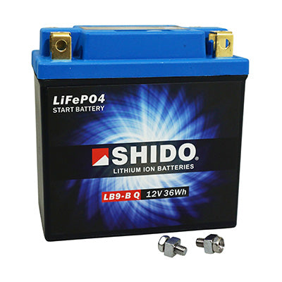 BATTERIE 12V  3 Ah LB9-B SHIDO LITHIUM ION PRETE A L'EMPLOI (Lg134xL75xH134) REMPLACE YB9B-B