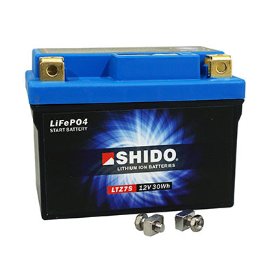 BATTERIE 12V  2,4 Ah LTZ7S SHIDO LITHIUM ION PRETE A L'EMPLOI (Lg113xL69xH105) REMPLACE YTZ7S