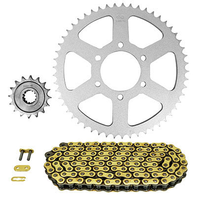 KIT CHAINE ADAPTABLE SUZUKI 125 DR S 1985+1994  428  16x53  (DIAM COURONNE 64-84-8.5)  (DEMULTIPLICATION ORIGINE)  -AFAM-