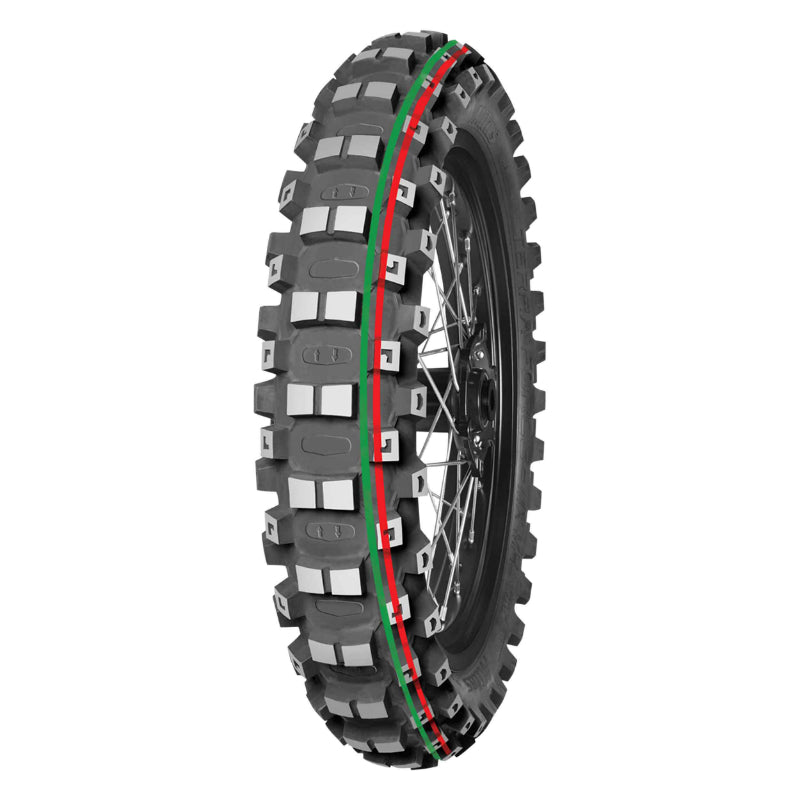 PNEU MOTO 19'' 100-90-19 MITAS CROSS TERRA FORCE-MX MH MEDIUM TO HARD REAR TT 57M NHS (BANDE ROUGE, VERT)