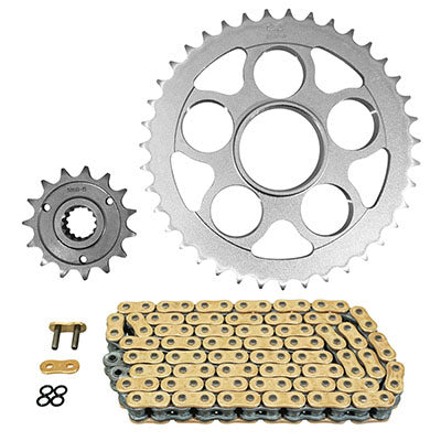 KIT CHAINE ADAPTABLE DUCATI 1100 MONSTER 2009+2012, MONSTER S 2009+2012, MONSTER ABS 2009+2010  525  15x39  (DIAM COURONNE 60-110-38)  (DEMULTIPLICATION ORIGINE)  -AFAM-