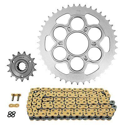 KIT CHAINE ADAPTABLE DUCATI 1200 DIAVEL 2011+2018  525  15x43  (DIAM COURONNE 60-110-38)  (DEMULTIPLICATION ORIGINE)  -AFAM-